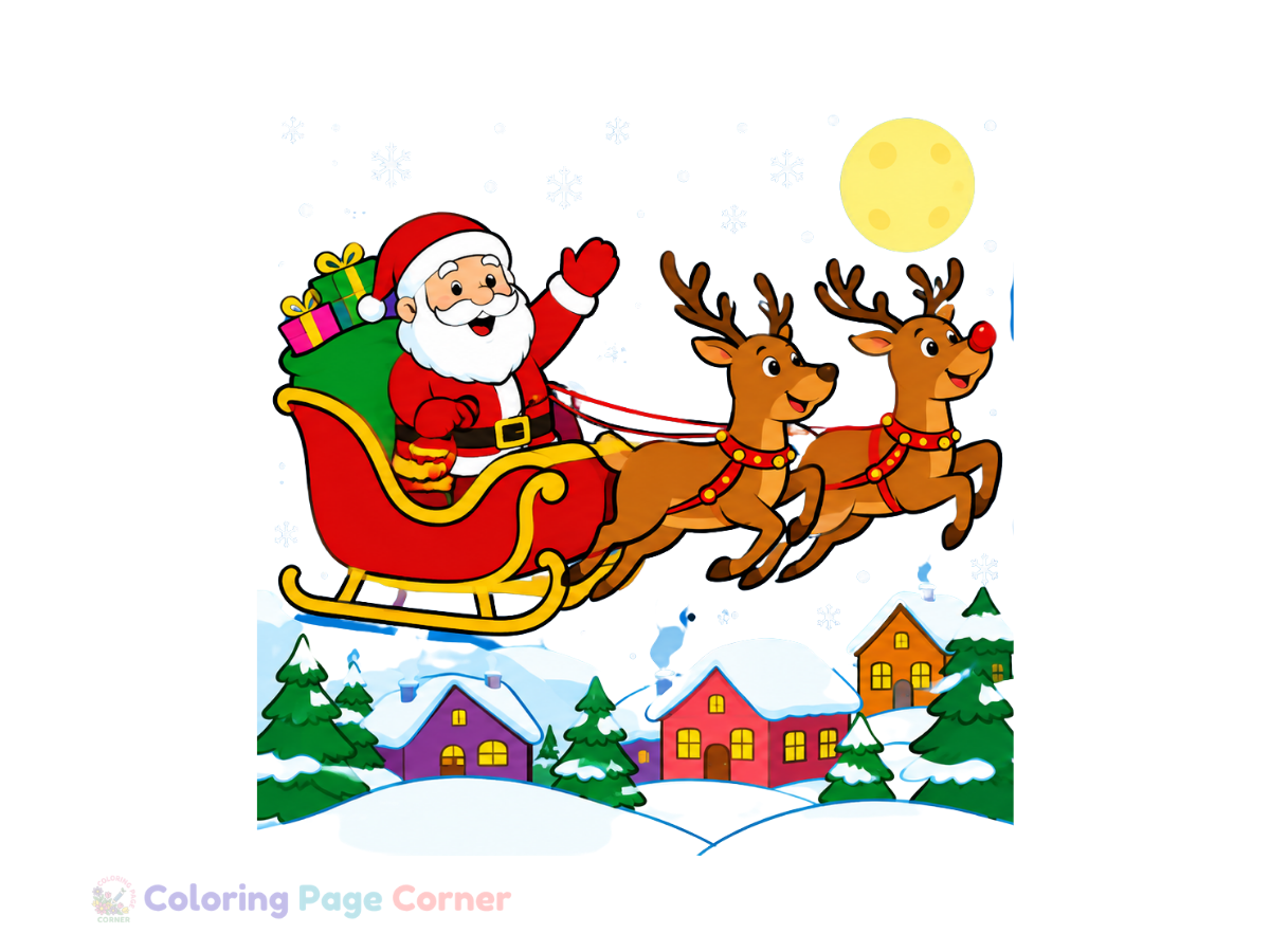 Free Holiday Sleigh Ride Coloring Page