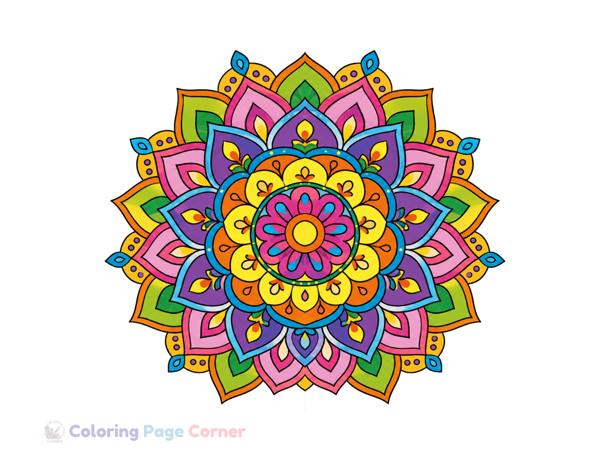 Floral Mandala Coloring Page