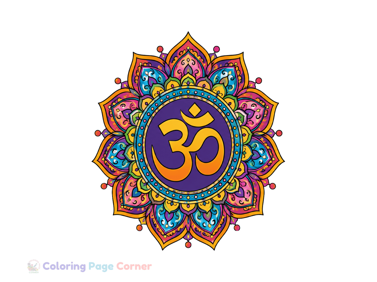 Free Om Symbol Mandala Coloring Page
