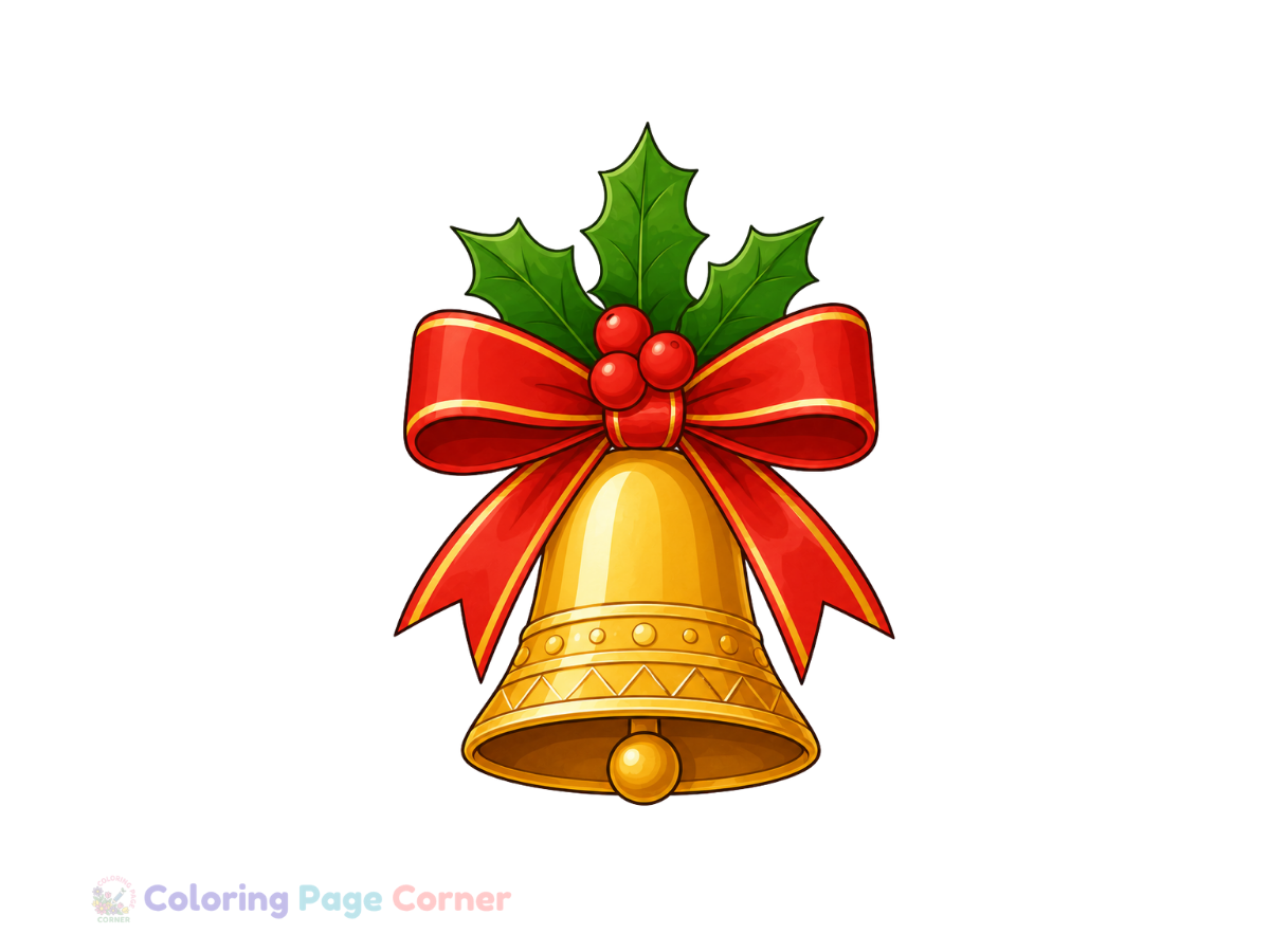 Holiday Bell Decoration Coloring Page for Kids