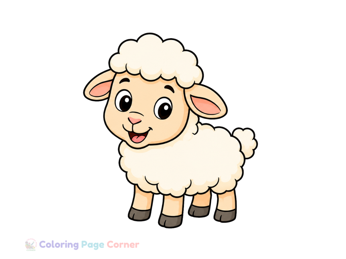 Printable Woolly Sheep Coloring Page