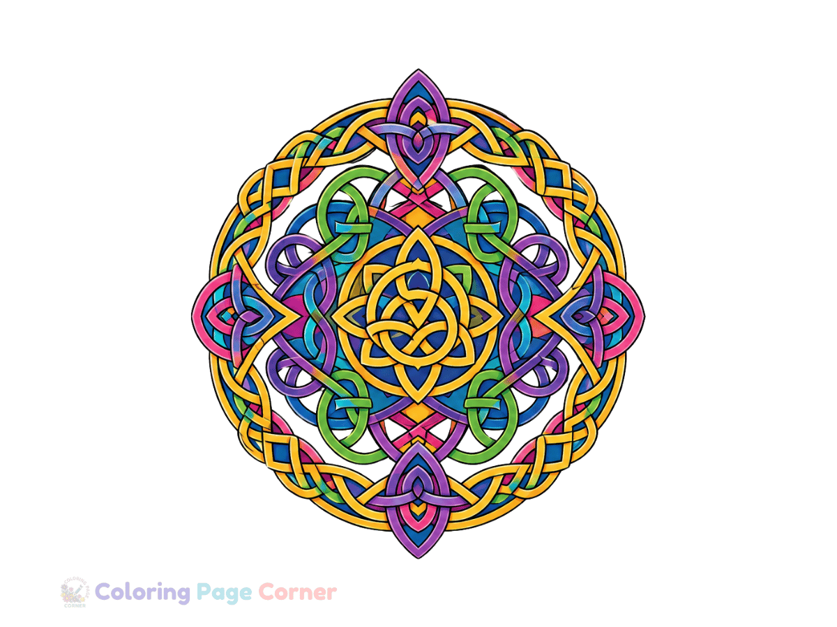 Celtic Knot Mandala Coloring Page for Kids