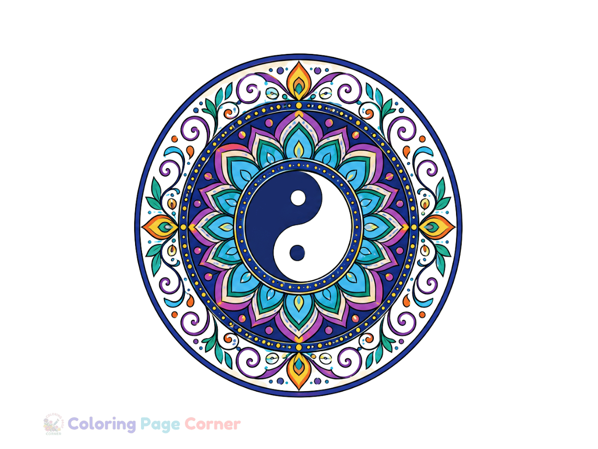 Zen Circle Mandala Coloring Page