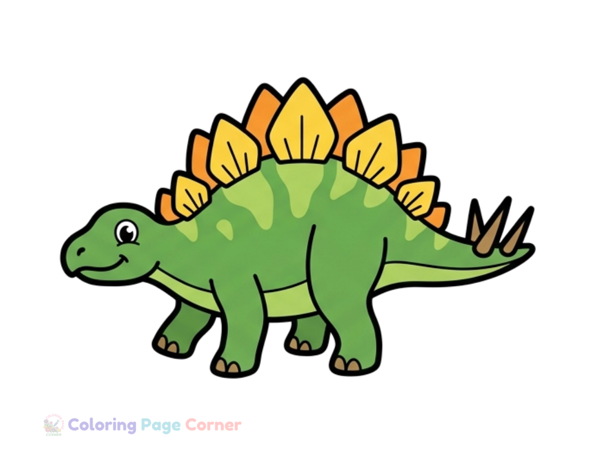 Spiky Stegosaurus Coloring Page