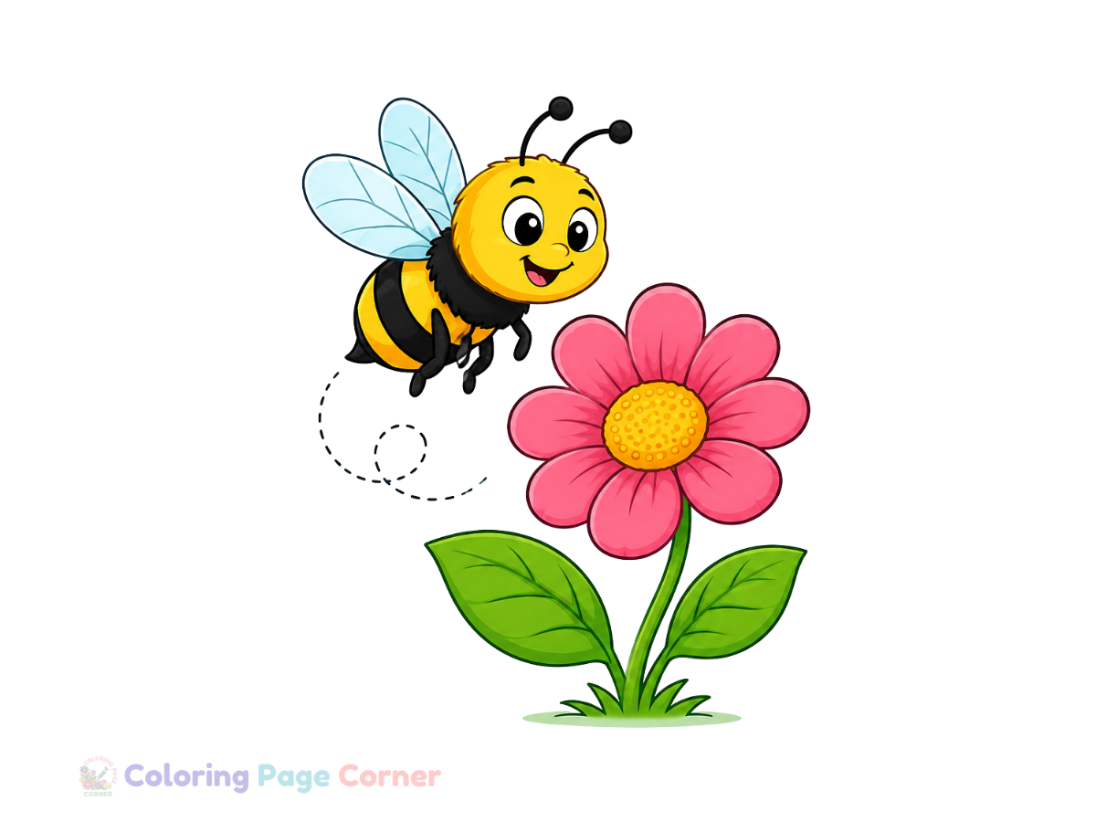 Busy Bumblebee Coloring Page for Kids
