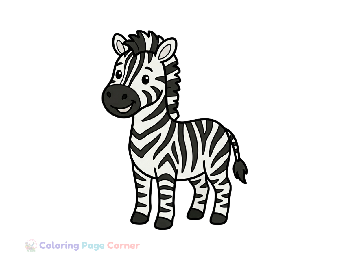 Printable Zebra Herd Coloring Page