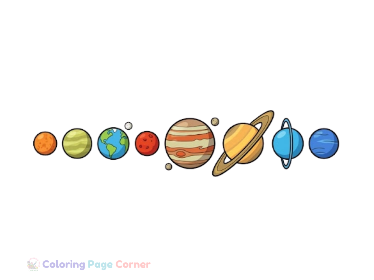 Free Solar System Planets Coloring Page