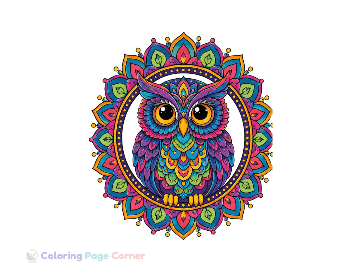 Printable Owl Mandala Coloring Page
