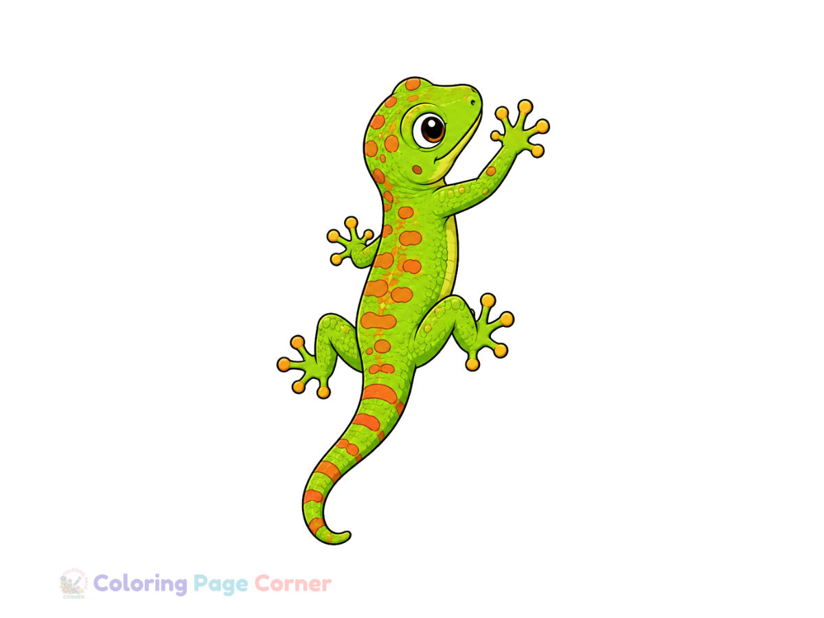 Gentle Gecko Coloring Page