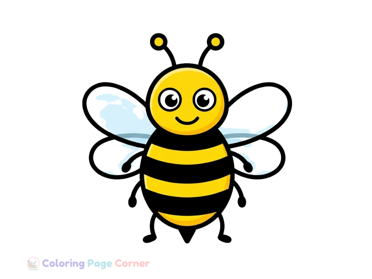 Printable Bee Hive with Busy Bees Coloring Page