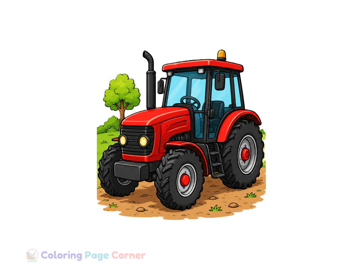 Free Cool Tractor Coloring Page