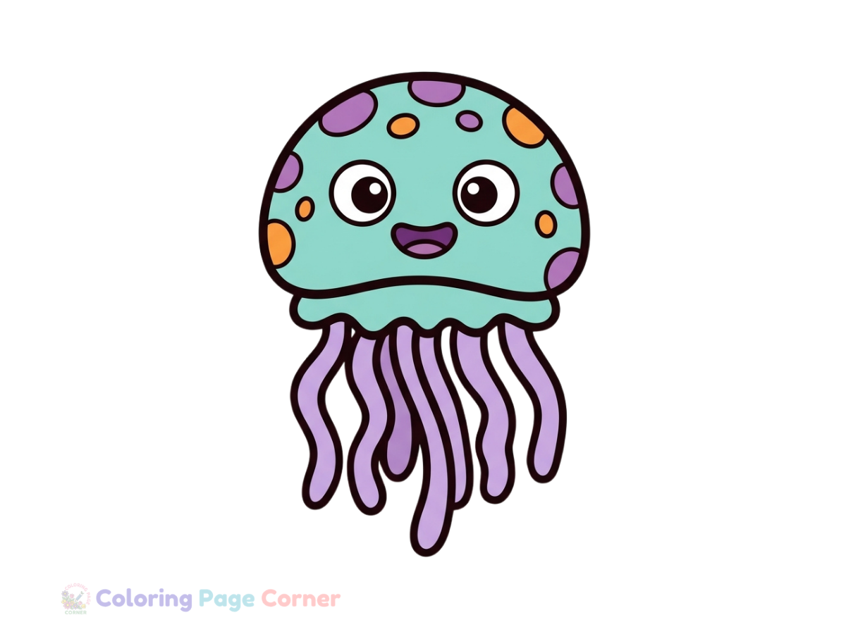 Free Letter J is for Jellyfish Coloring Page