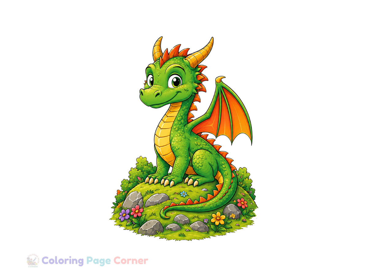 Friendly Dragon Coloring Page