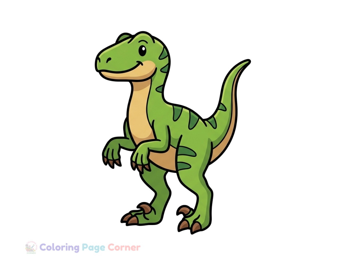 Free Velociraptor Running Coloring Page