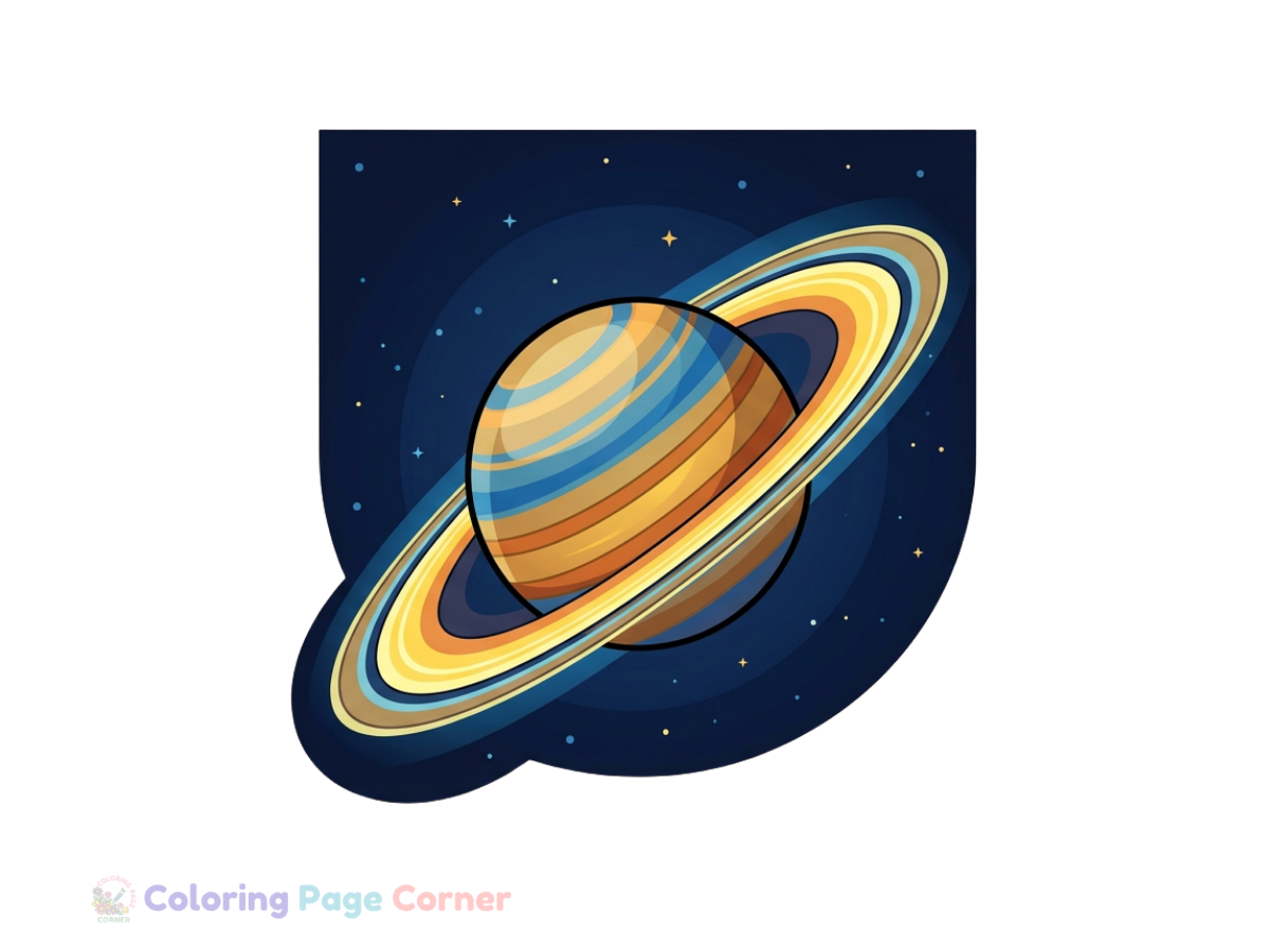 Saturn's Rings Coloring Page