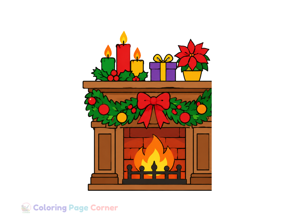 Holiday Garland Decoration Coloring Page for Kids