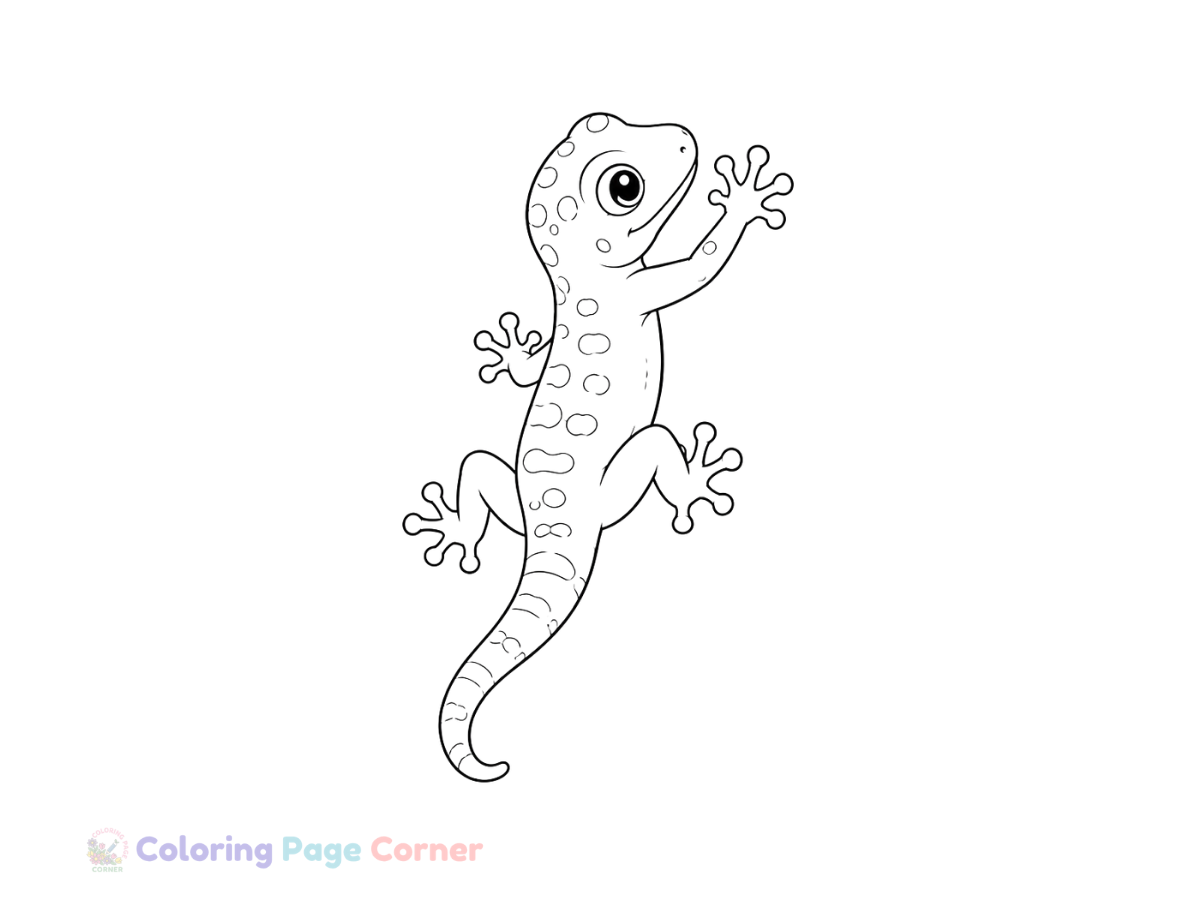 Gentle Gecko Coloring Page outline