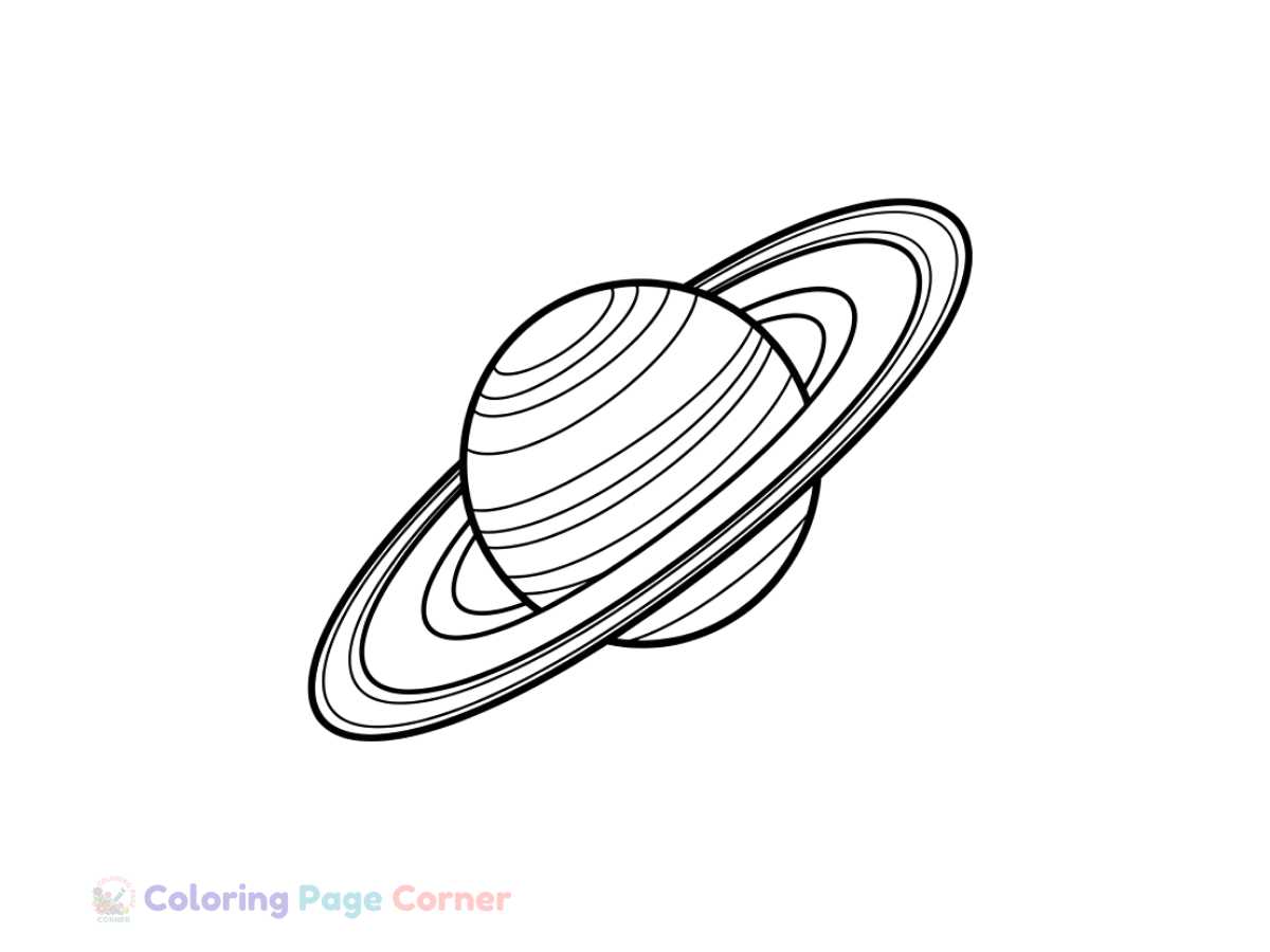 Saturn's Rings Coloring Page outline