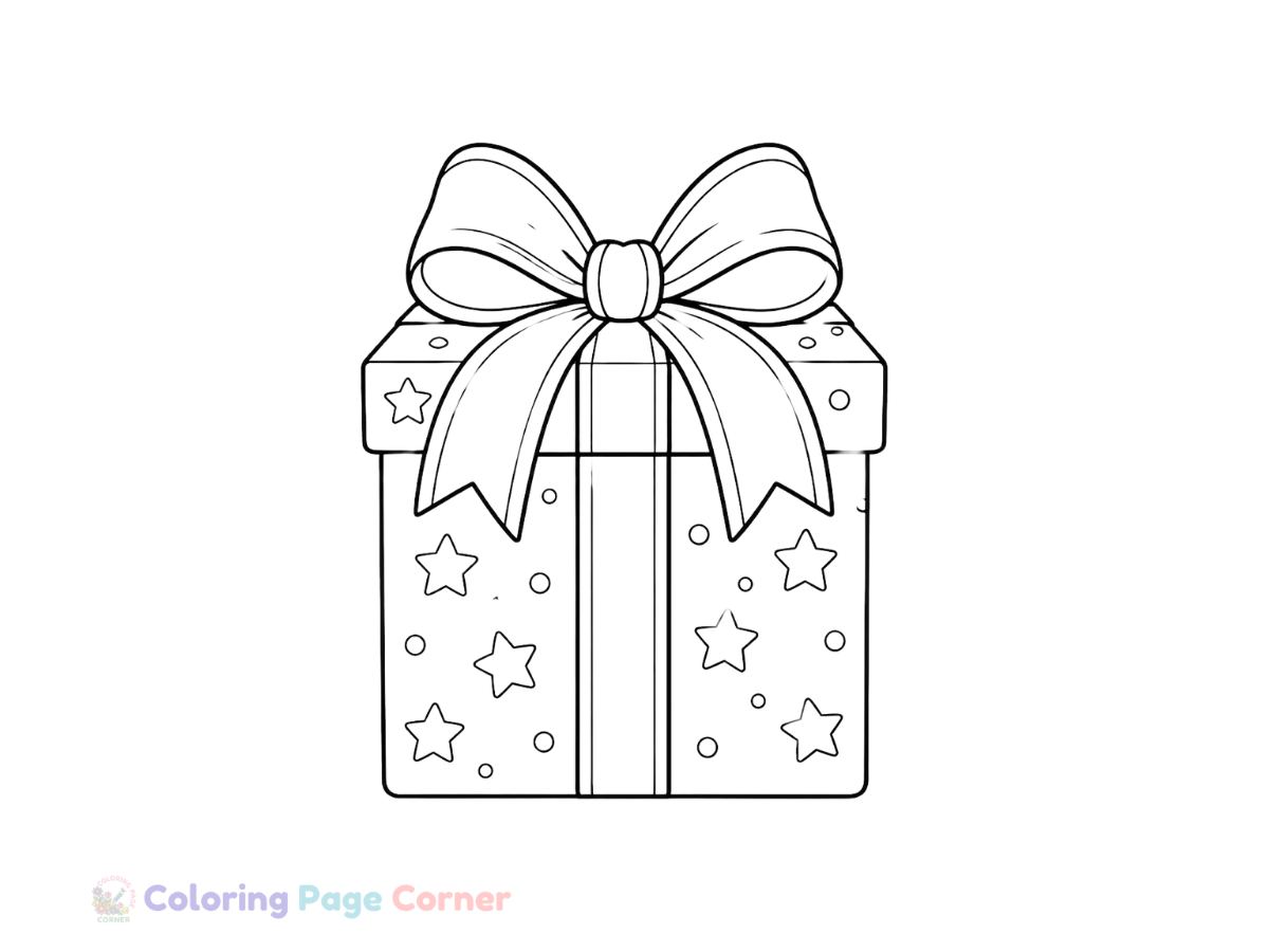 Holiday Ribbon Bow Coloring Page outline