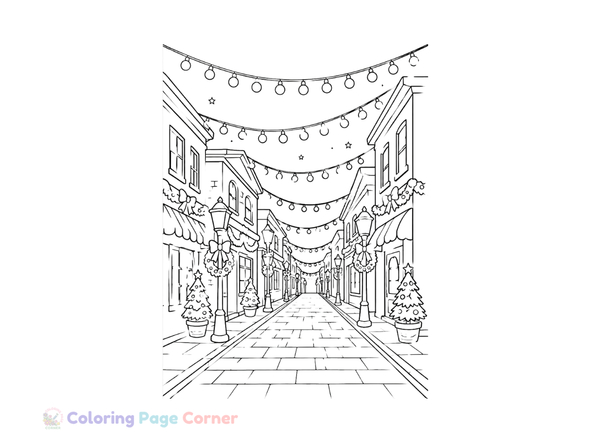 Printable Festival of Lights Coloring Page outline