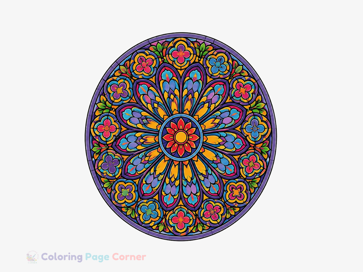 Printable Feather Mandala Coloring Page