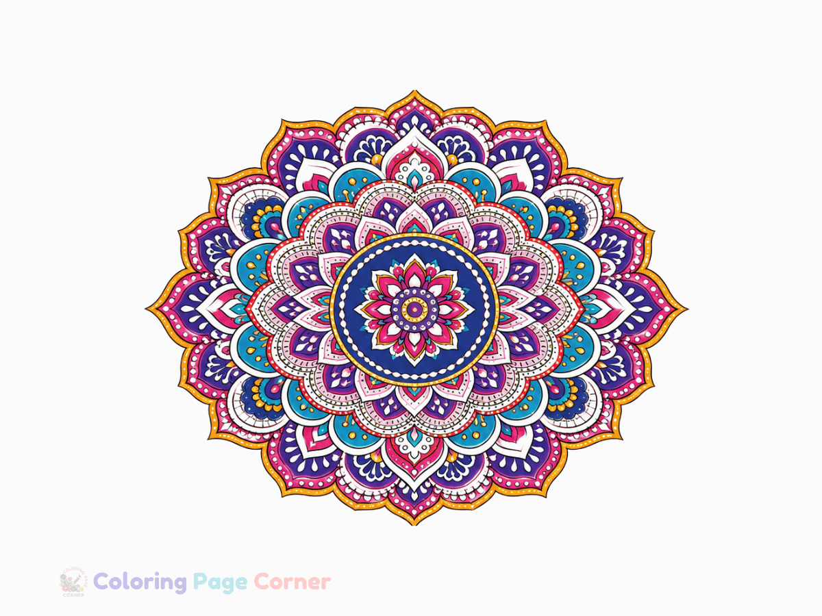 Free Intricate Lace Mandala Coloring Page