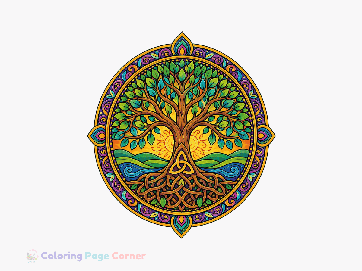Tree of Life Mandala Coloring Page